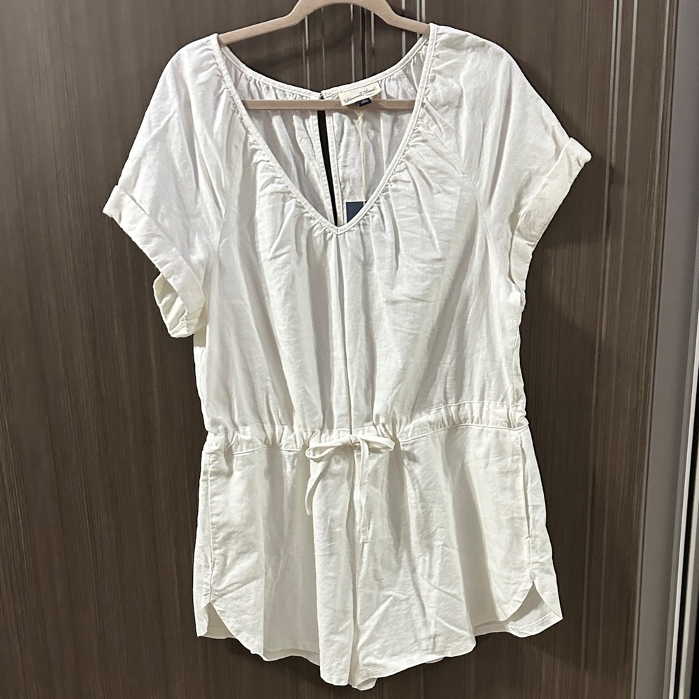 Universal Thread White Romper with Drawstring Waist